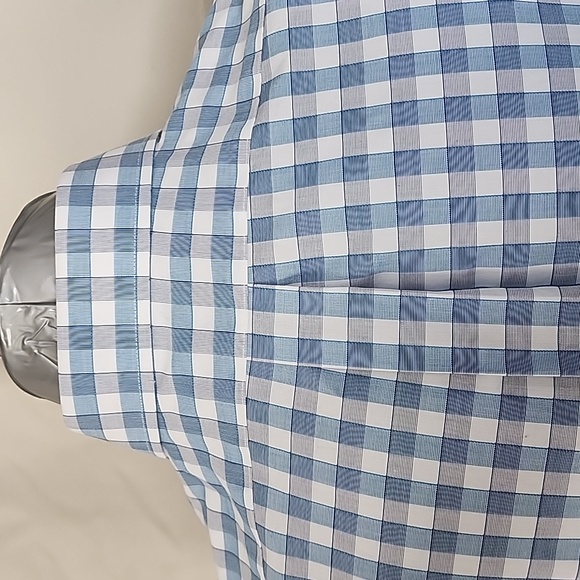Banana Republic Blue Check Non-Iron Dress Shirt - Picture 4 of 6